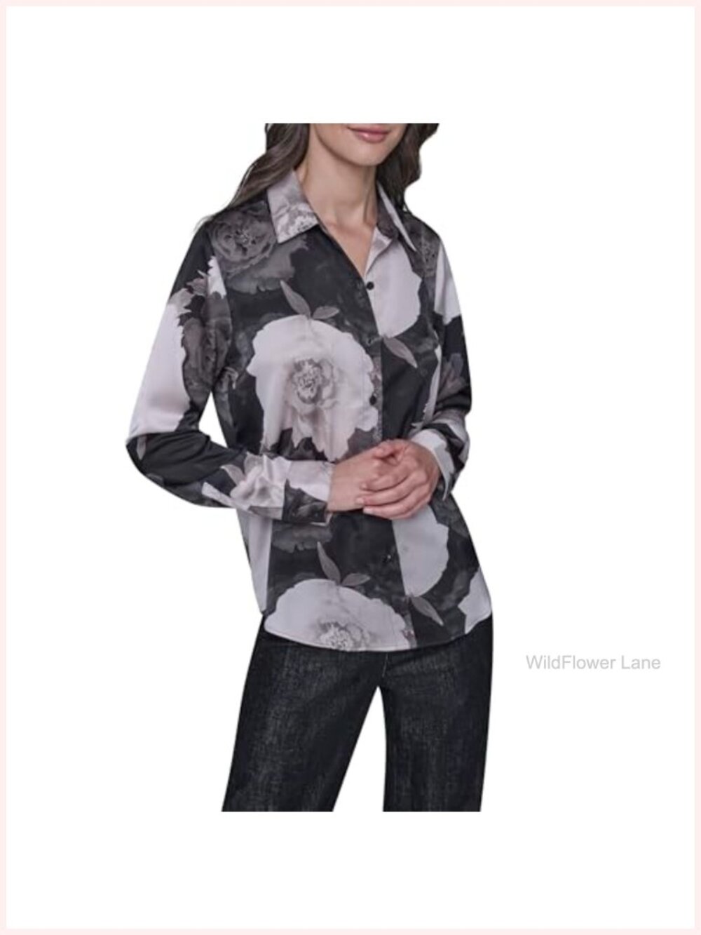 Long Sleeve Collared Neck Floral Button Down Shirt